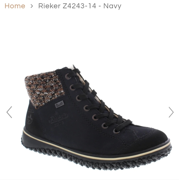 Reiker Z4243-14 Boot Lace Up Warm Fuzzy Lining Lace and Zip Size 40 - Picture 1 of 15